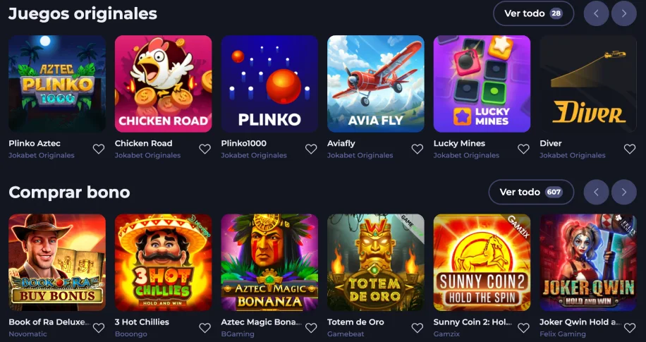 Juegos en Jokabet